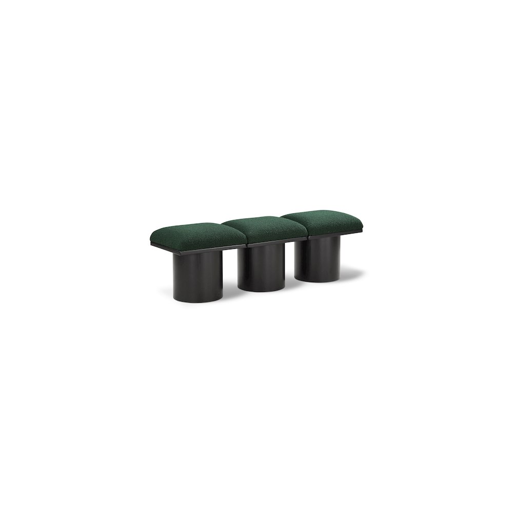 Pavilion Green Boucle Fabric Bench. Picture 1