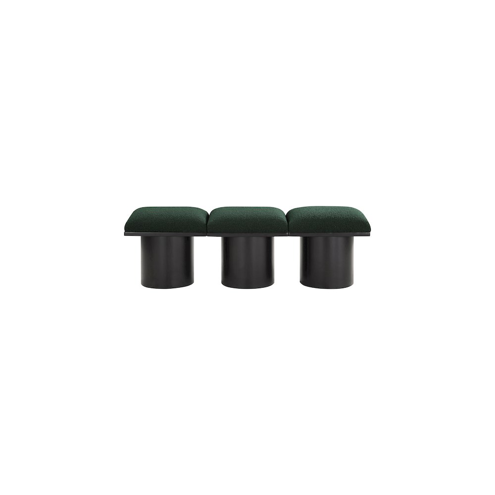 Pavilion Green Boucle Fabric Bench. Picture 2