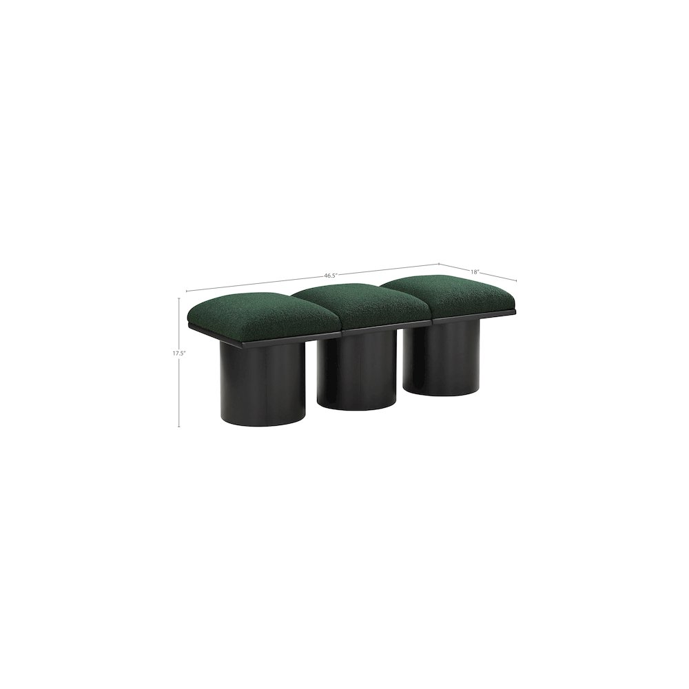 Pavilion Green Boucle Fabric Bench. Picture 5