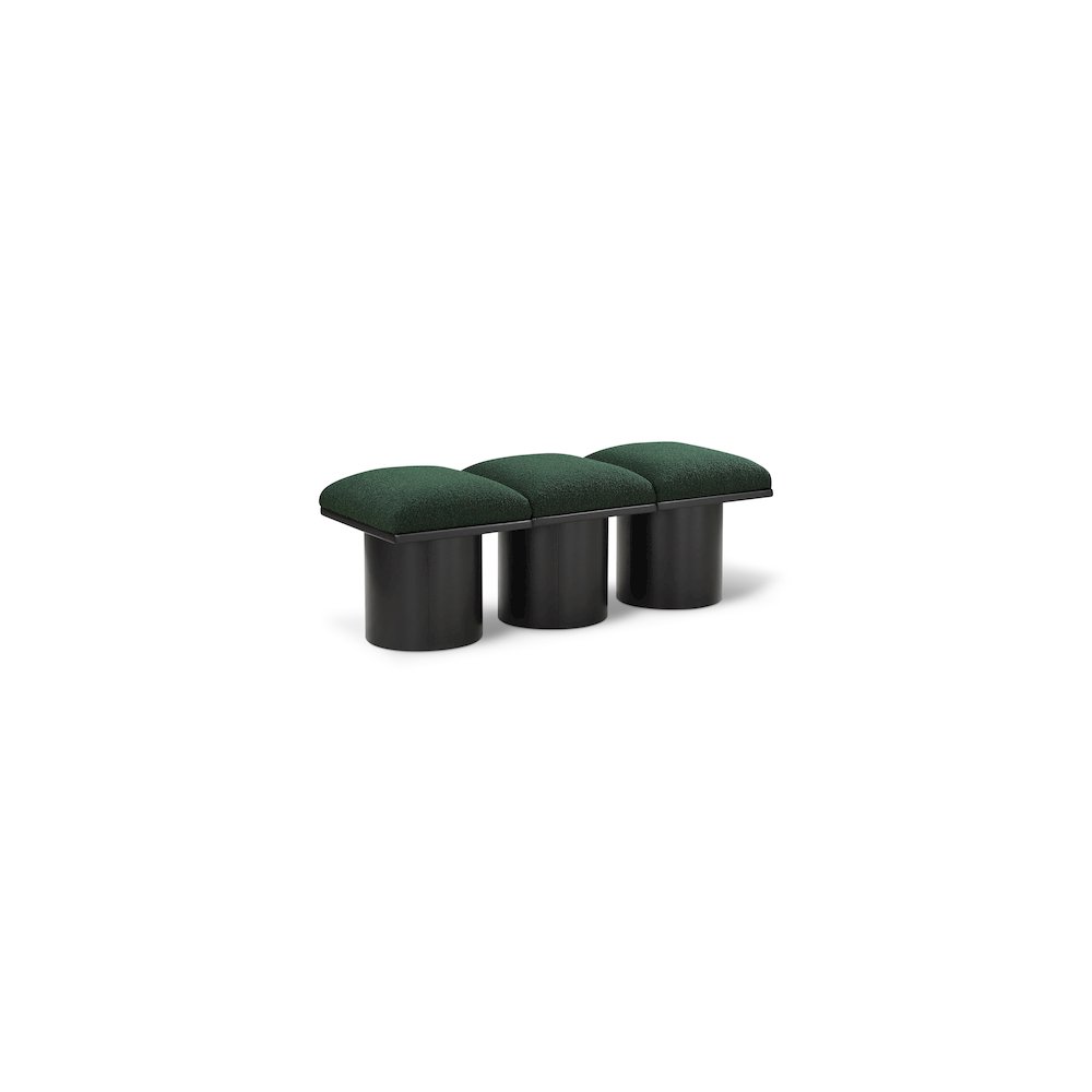 Pavilion Green Boucle Fabric Bench. Picture 1