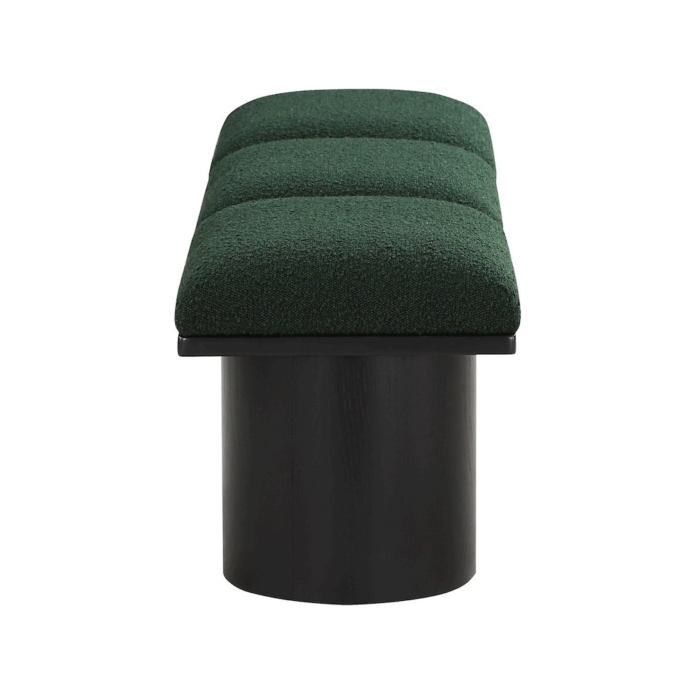 Pavilion Green Boucle Fabric Bench. Picture 3