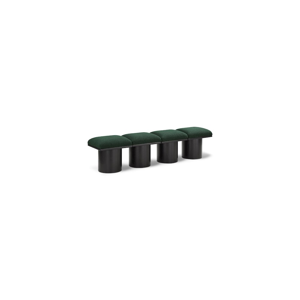 Pavilion Green Boucle Fabric Bench. Picture 1