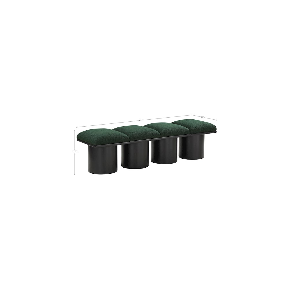 Pavilion Green Boucle Fabric Bench. Picture 5