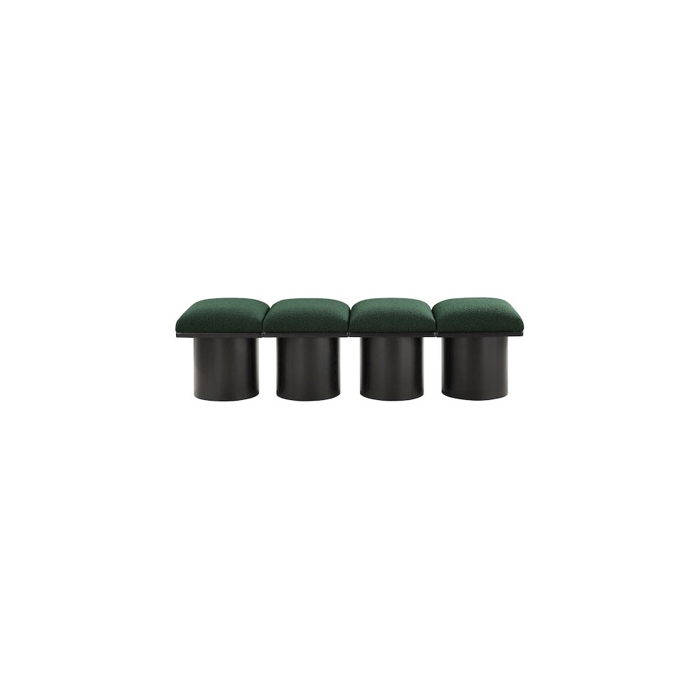 Pavilion Green Boucle Fabric Bench. Picture 2