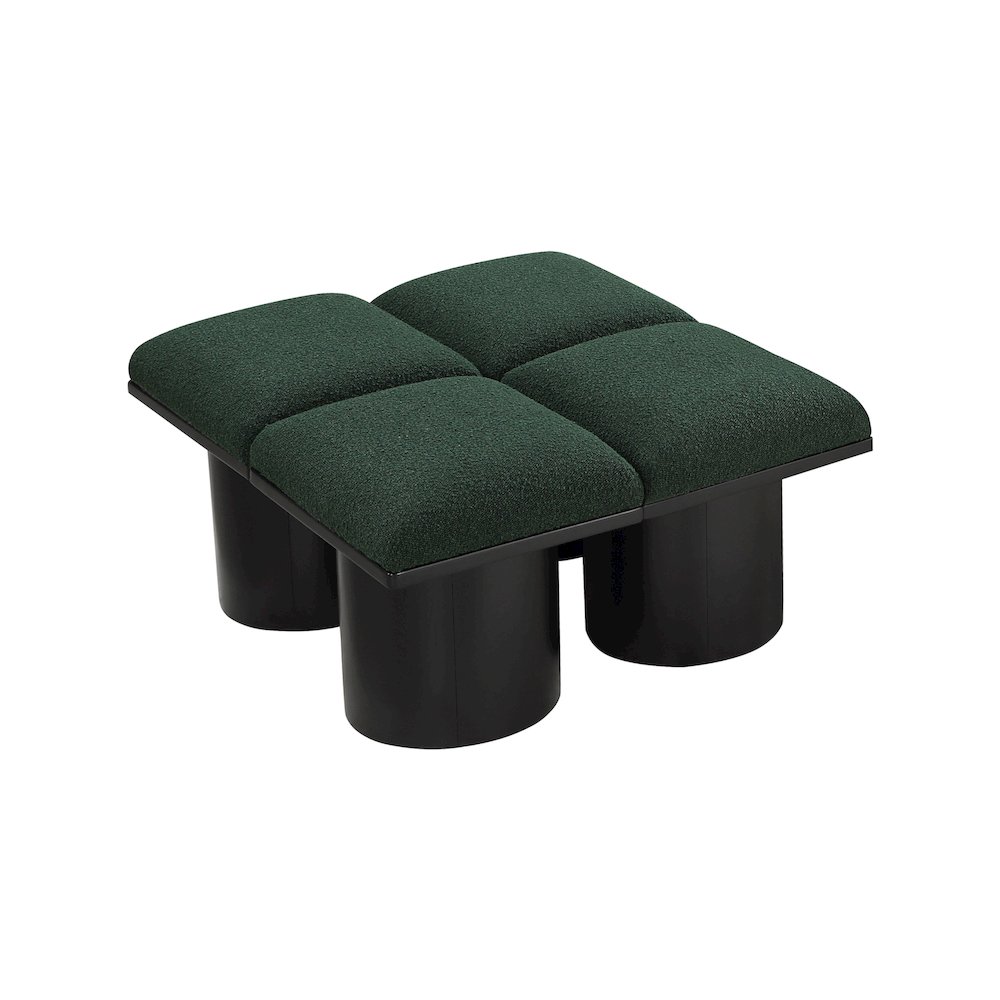 Pavilion Green Boucle Fabric Bench. Picture 4