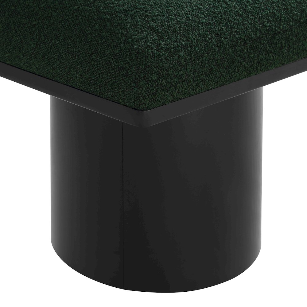 Pavilion Green Boucle Fabric Bench. Picture 5