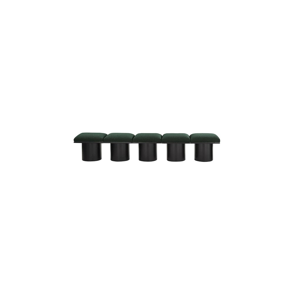 Pavilion Green Boucle Fabric Bench. Picture 2