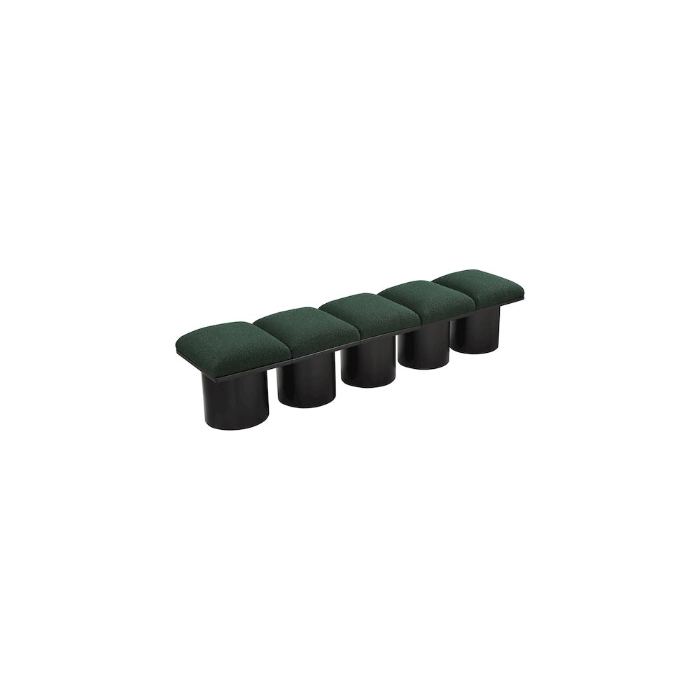 Pavilion Green Boucle Fabric Bench. Picture 4