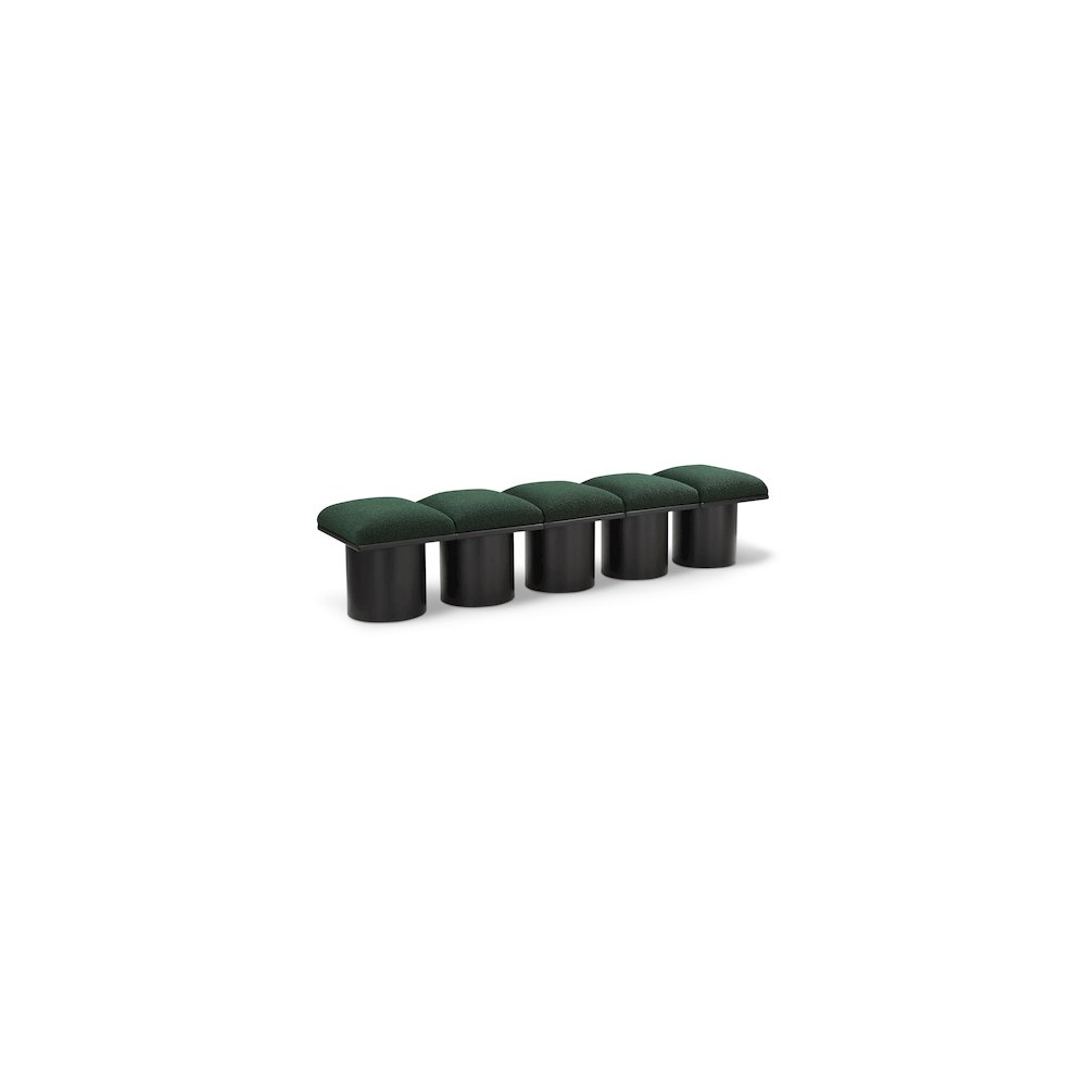 Pavilion Green Boucle Fabric Bench. Picture 1