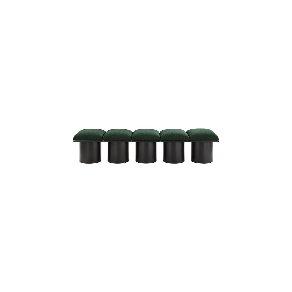 Pavilion Green Boucle Fabric Bench. Picture 2