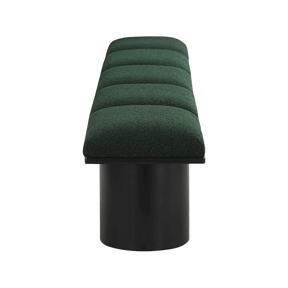 Pavilion Green Boucle Fabric Bench. Picture 3