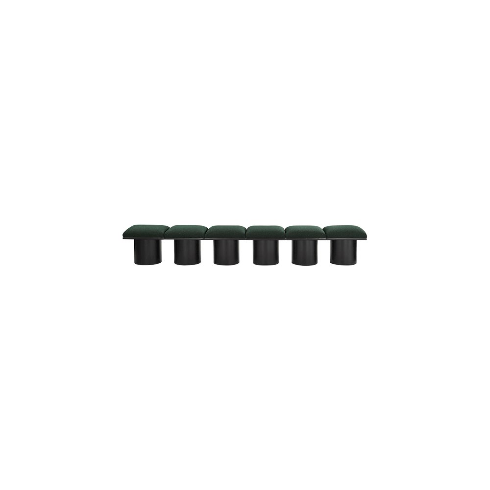 Pavilion Green Boucle Fabric Bench. Picture 2