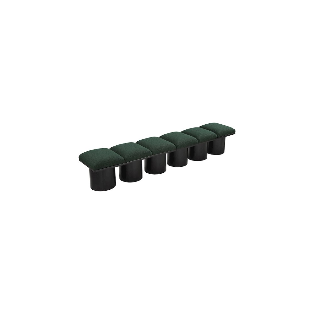 Pavilion Green Boucle Fabric Bench. Picture 4