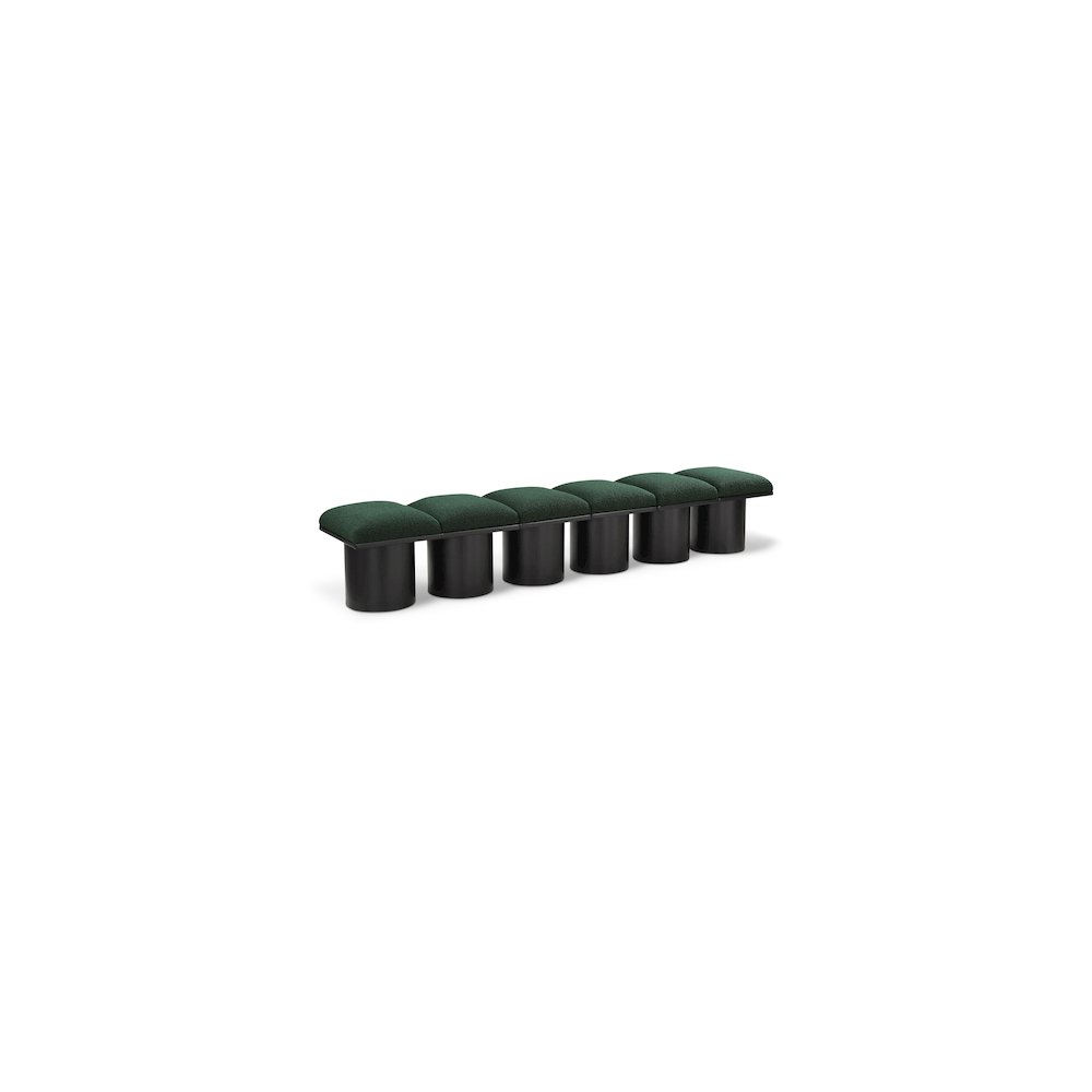 Pavilion Green Boucle Fabric Bench. Picture 1