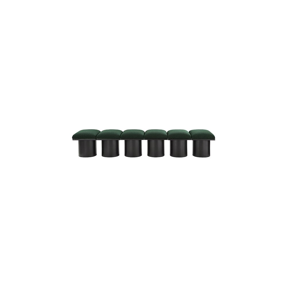 Pavilion Green Boucle Fabric Bench. Picture 2