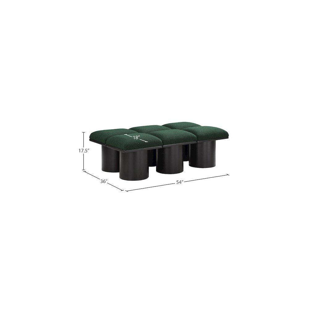 Pavilion Green Boucle Fabric Bench. Picture 5
