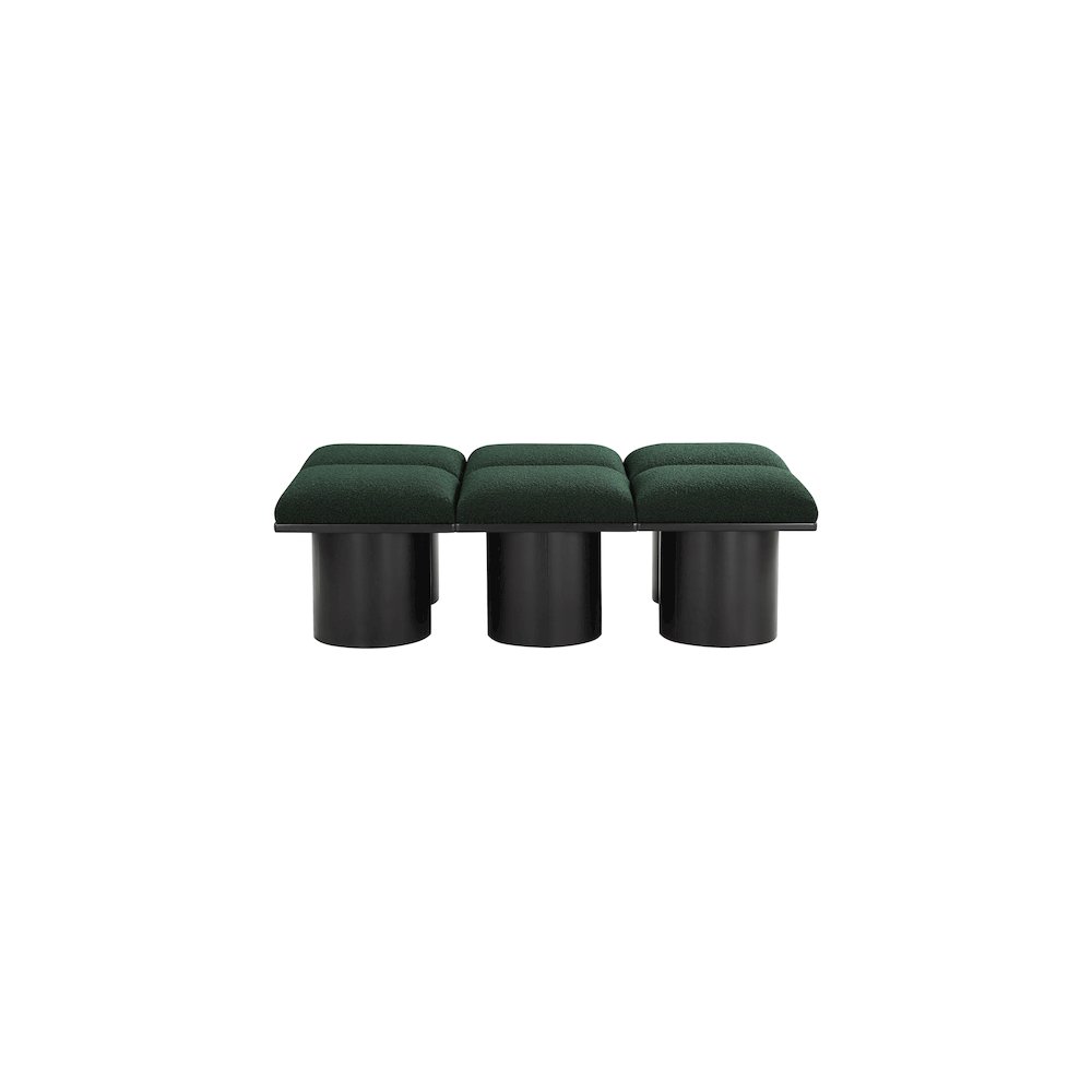 Pavilion Green Boucle Fabric Bench. Picture 2