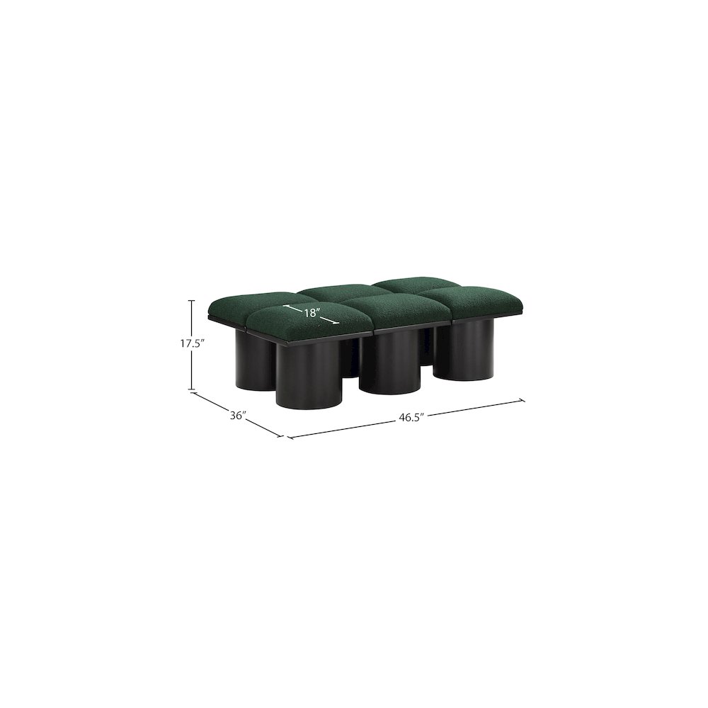 Pavilion Green Boucle Fabric Bench. Picture 6