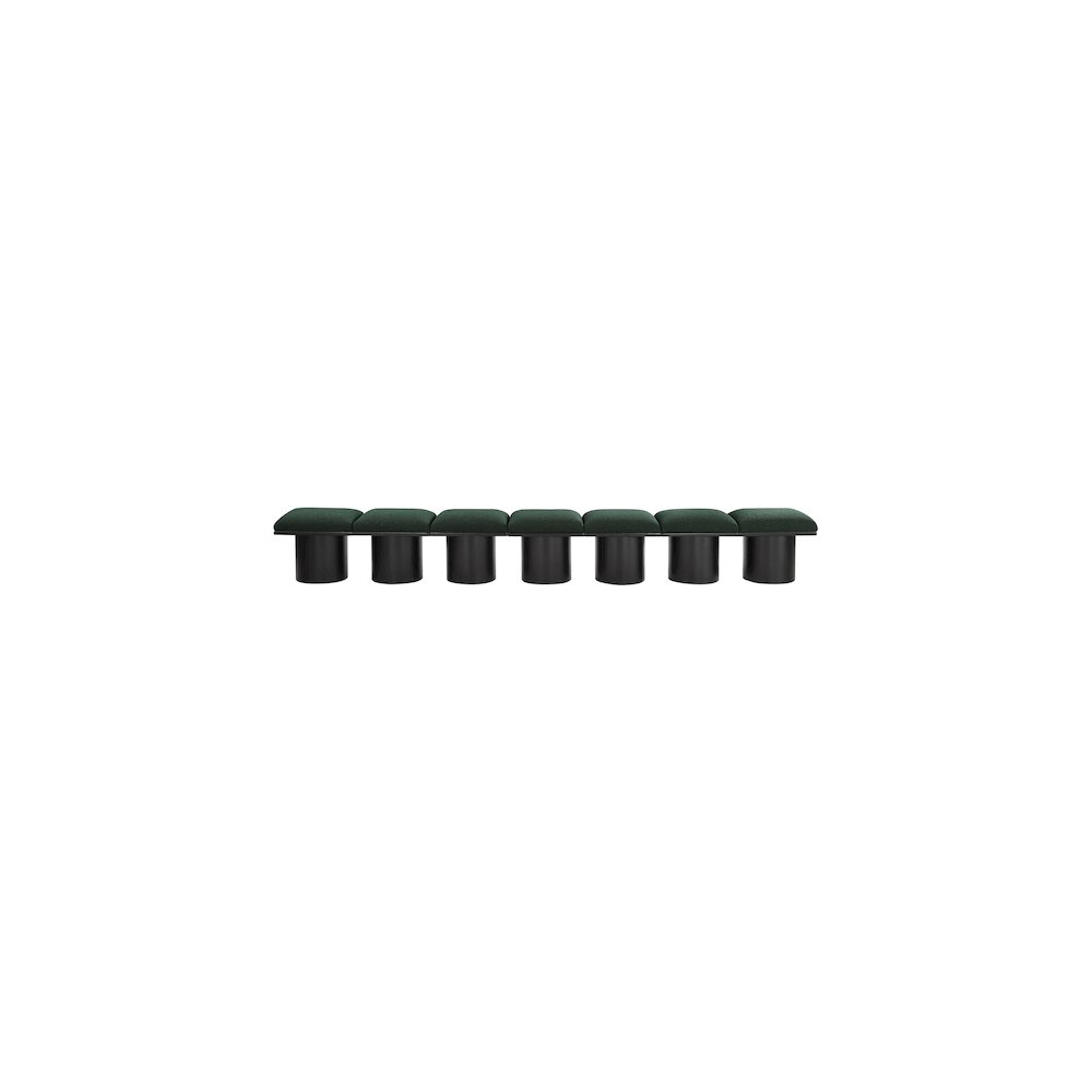 Pavilion Green Boucle Fabric Bench. Picture 2