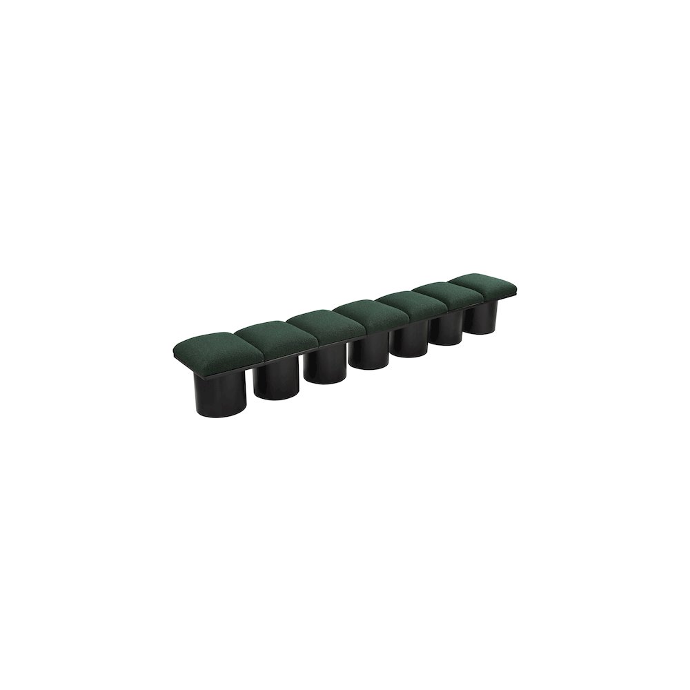 Pavilion Green Boucle Fabric Bench. Picture 4