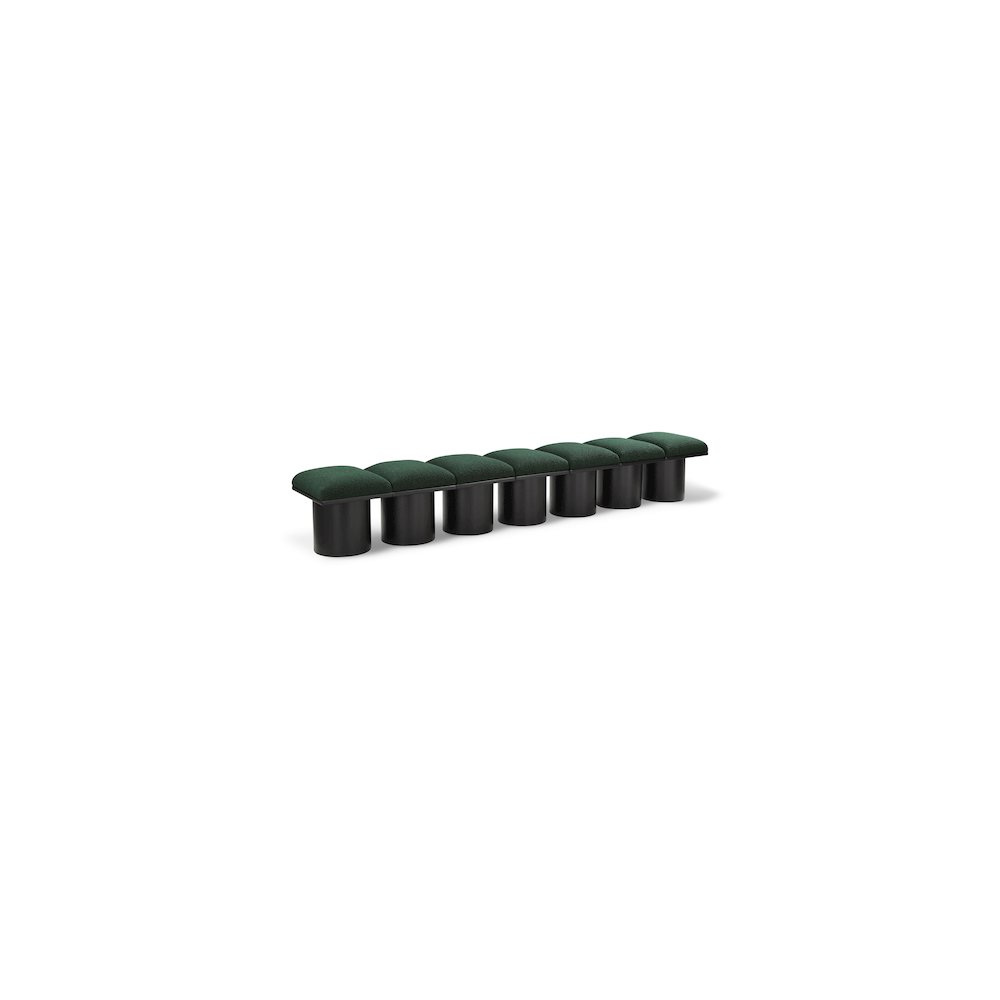 Pavilion Green Boucle Fabric Bench. Picture 1