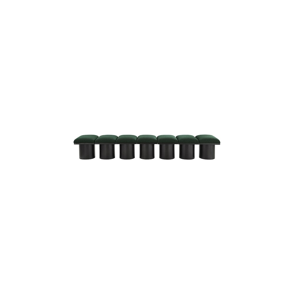 Pavilion Green Boucle Fabric Bench. Picture 2