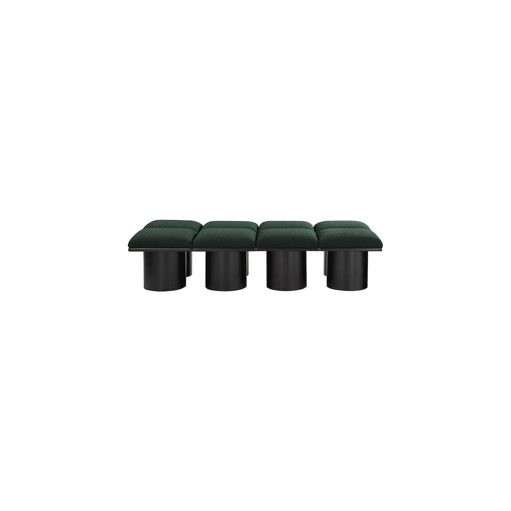 Pavilion Green Boucle Fabric Bench. Picture 2