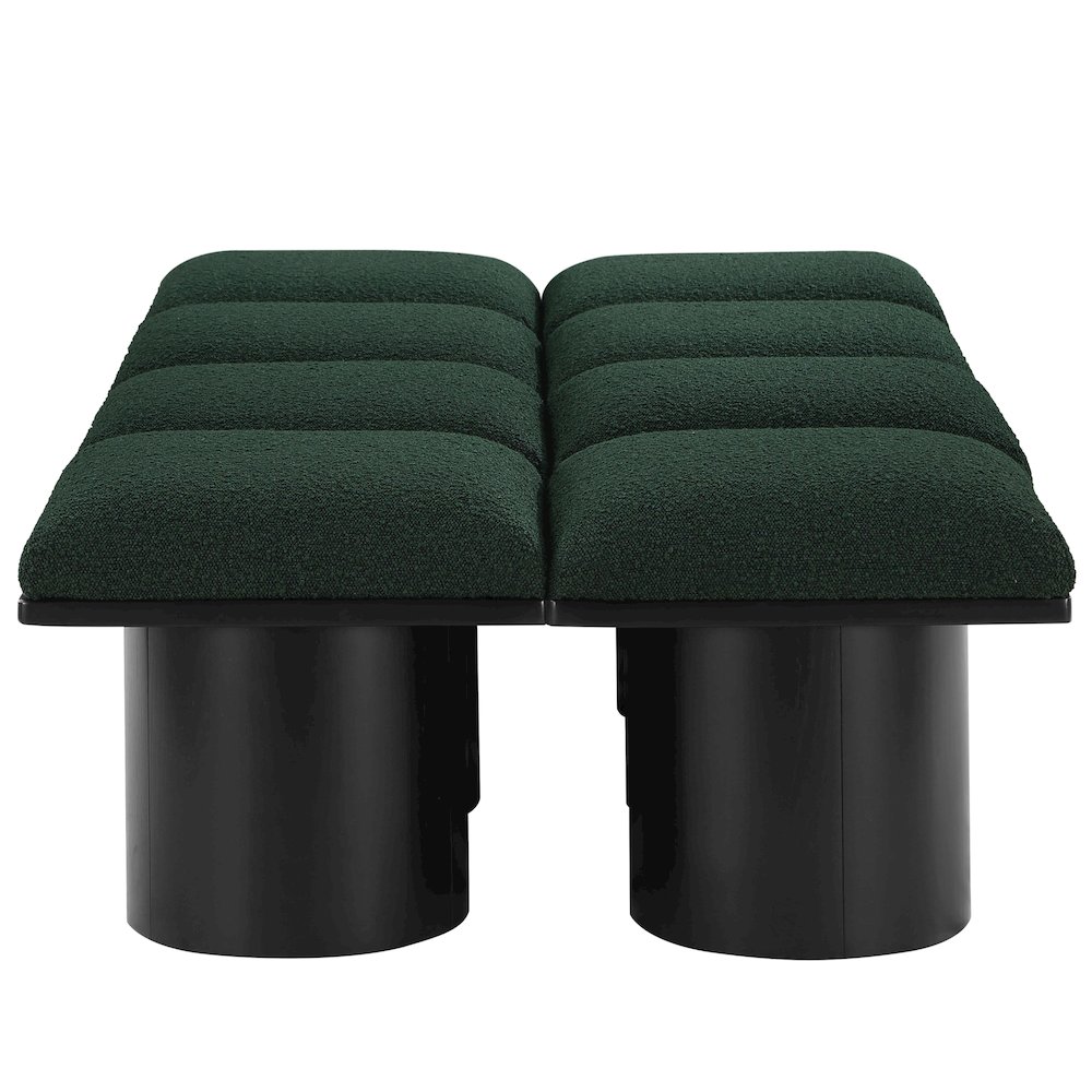 Pavilion Green Boucle Fabric Bench. Picture 3