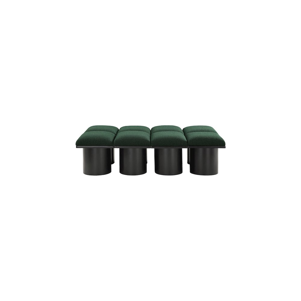 Pavilion Green Boucle Fabric Bench. Picture 2