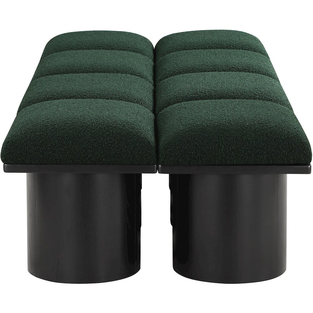 Pavilion Green Boucle Fabric Bench. Picture 3