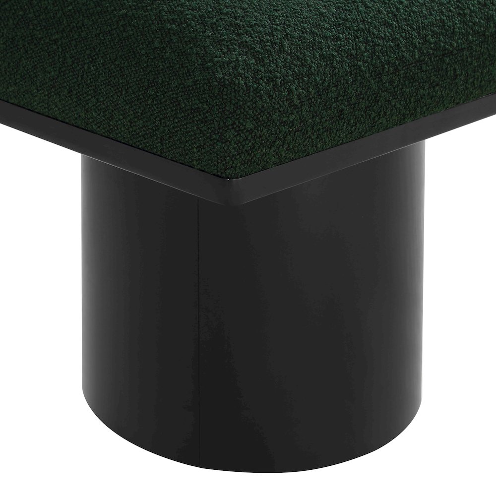 Pavilion Green Boucle Fabric Bench. Picture 5