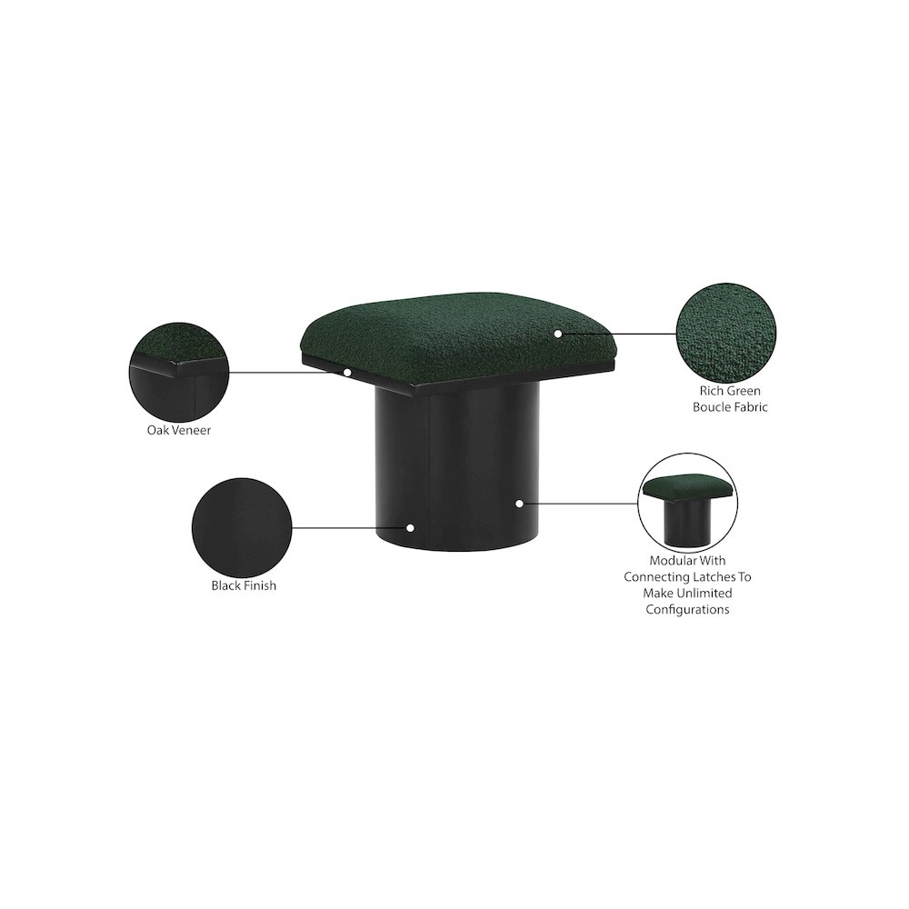 Pavilion Green Boucle Fabric Bench/Stool. Picture 7