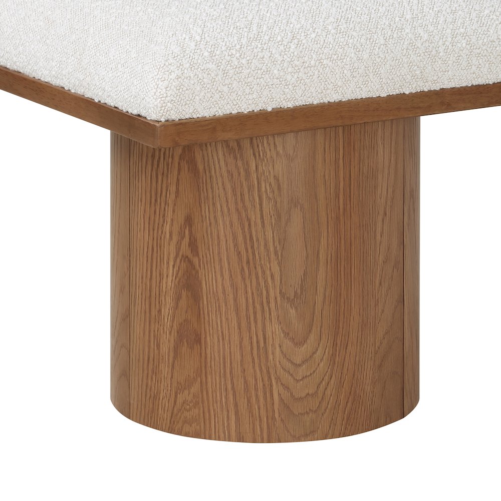 Pavilion Cream Boucle Fabric Bench. Picture 5
