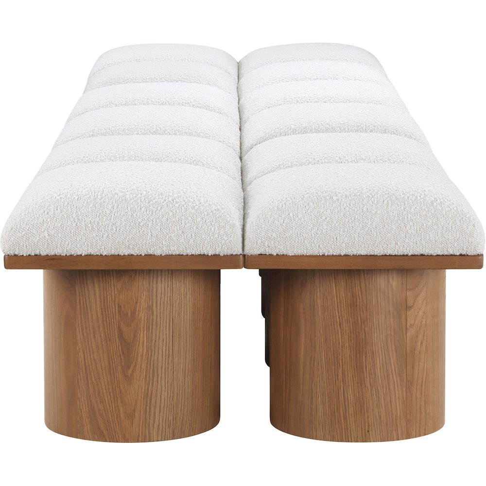 Pavilion Cream Boucle Fabric Bench. Picture 3