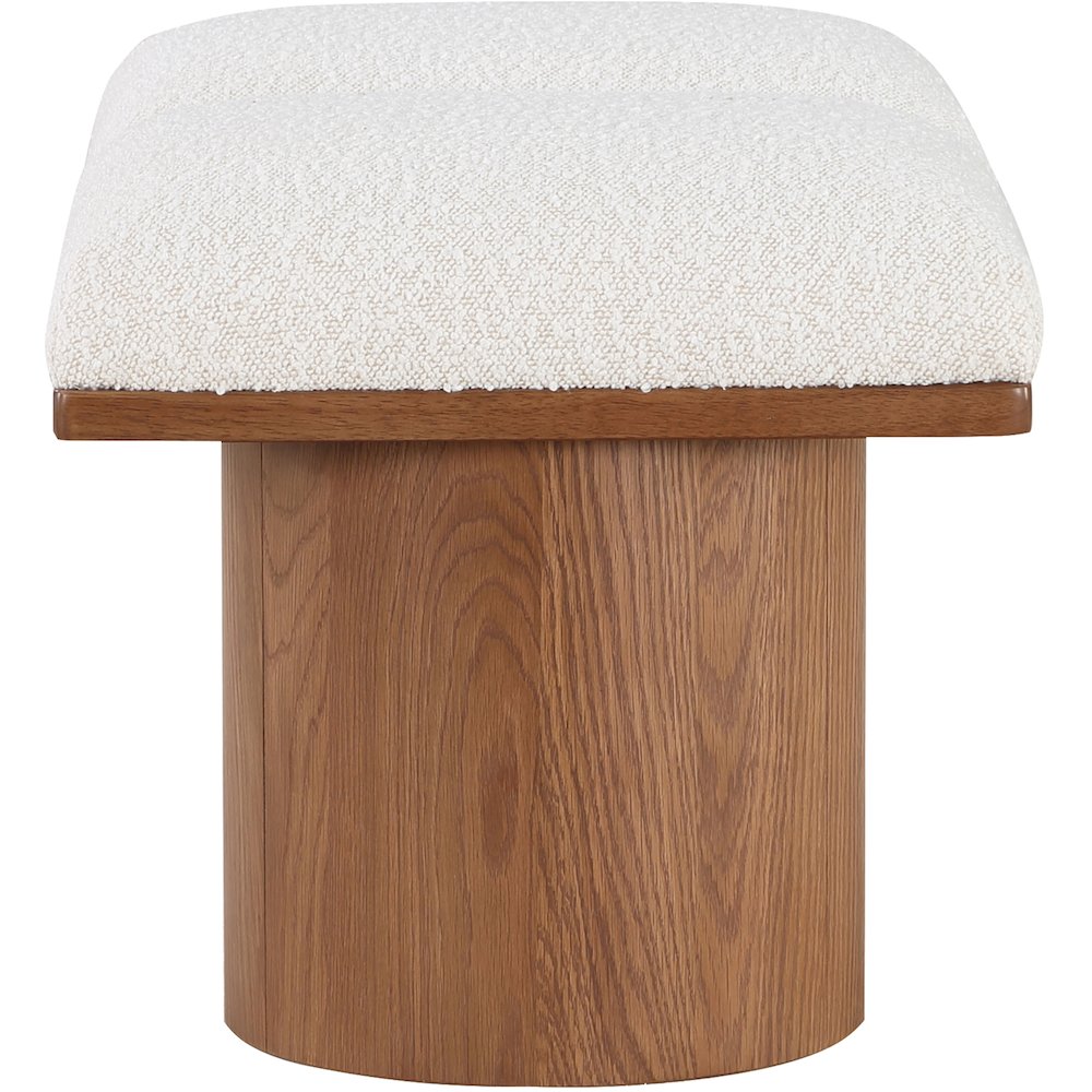 Pavilion Cream Boucle Fabric Bench. Picture 3