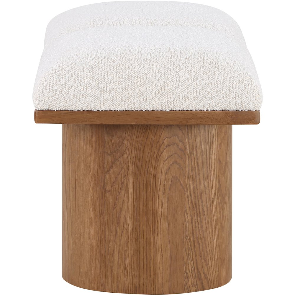 Pavilion Cream Boucle Fabric Bench. Picture 3