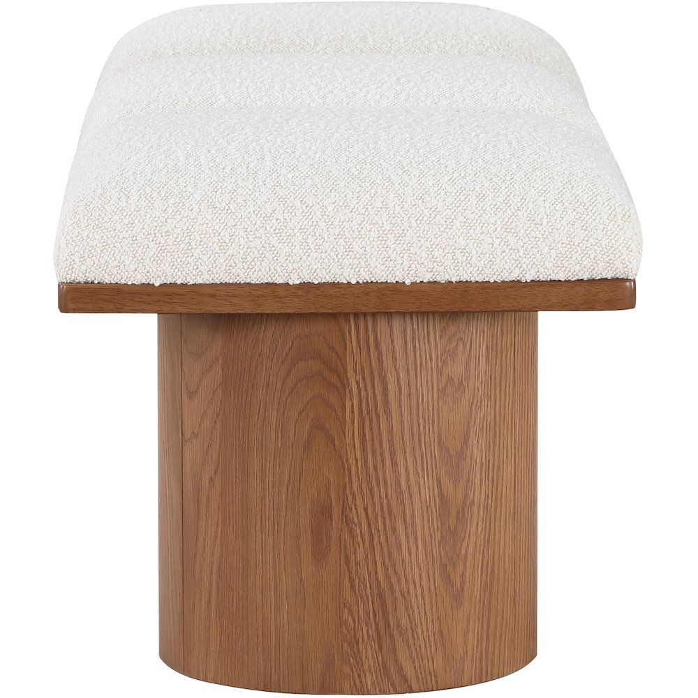 Pavilion Cream Boucle Fabric Bench. Picture 3