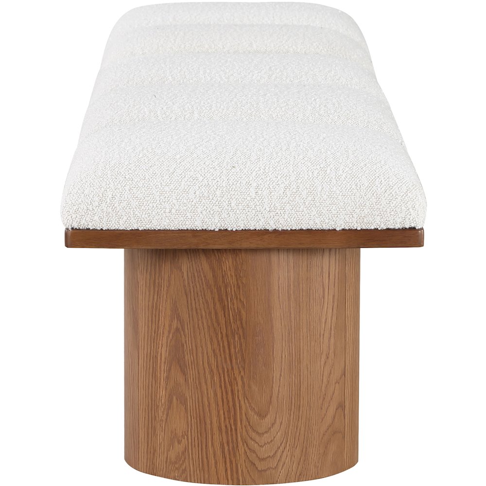 Pavilion Cream Boucle Fabric Bench. Picture 3