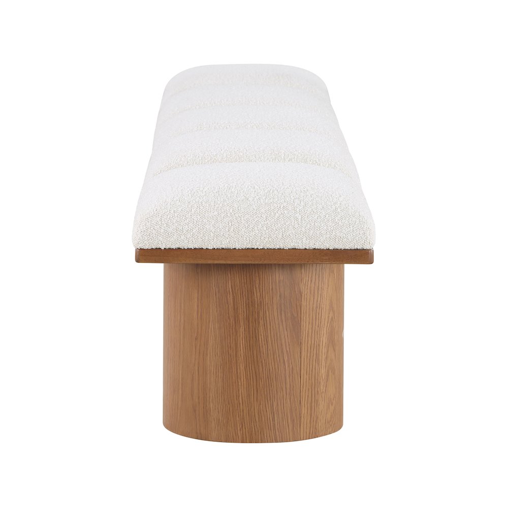 Pavilion Cream Boucle Fabric Bench. Picture 3