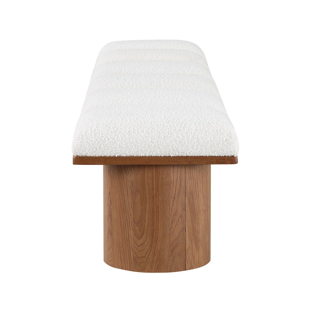Pavilion Cream Boucle Fabric Bench. Picture 3