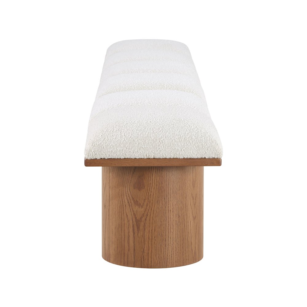Pavilion Cream Boucle Fabric Bench. Picture 3