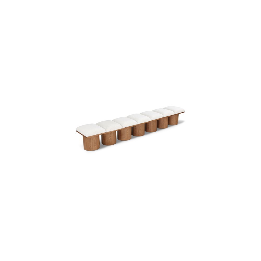 Pavilion Cream Boucle Fabric Bench. Picture 1