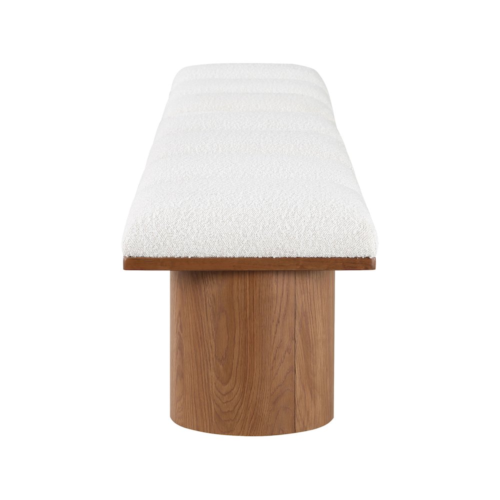 Pavilion Cream Boucle Fabric Bench. Picture 3