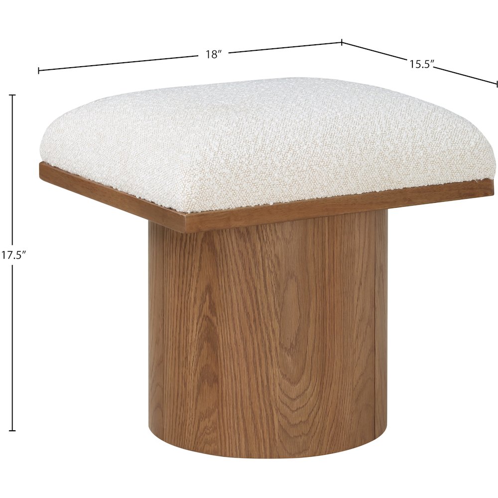 Pavilion Cream Boucle Fabric Bench/Stool. Picture 6