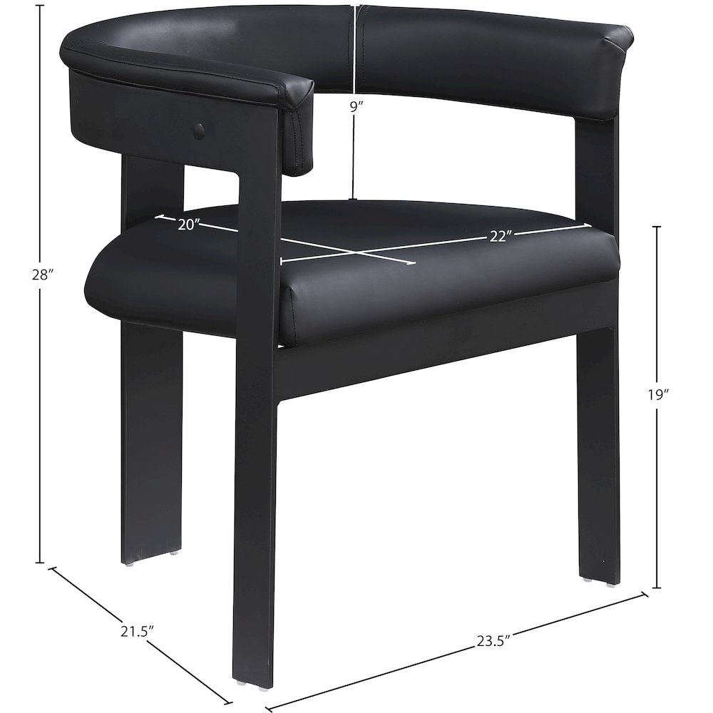 Romeo Black Vegan Leather Dining Chair, Set of 2. Picture 7
