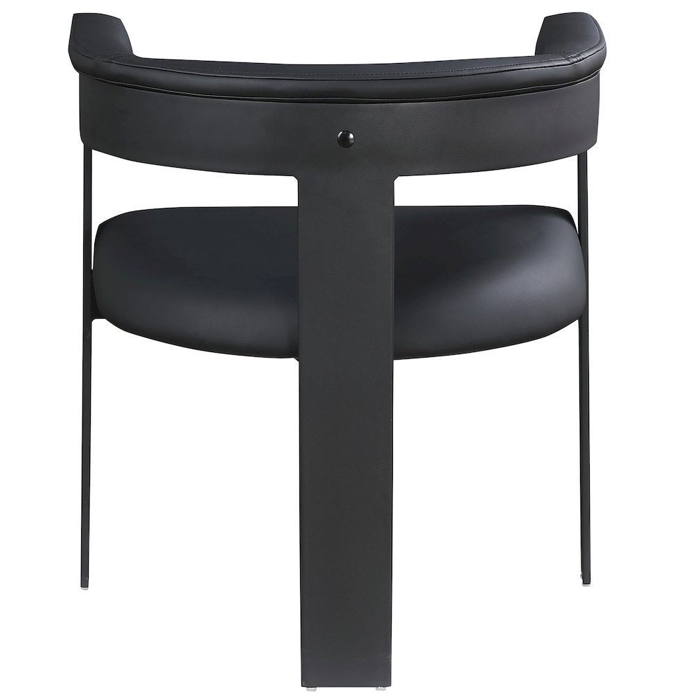 Romeo Black Vegan Leather Dining Chair, Set of 2. Picture 2