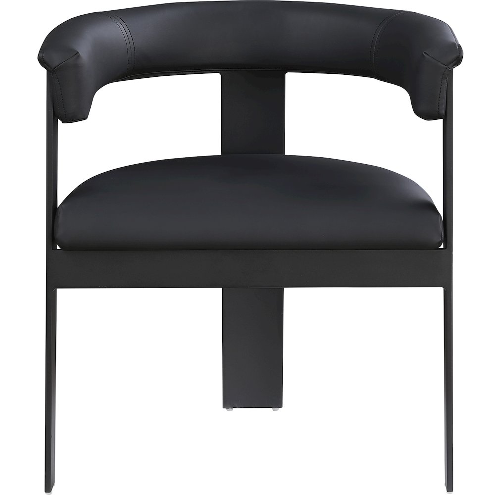 Romeo Black Vegan Leather Dining Chair, Set of 2. Picture 3