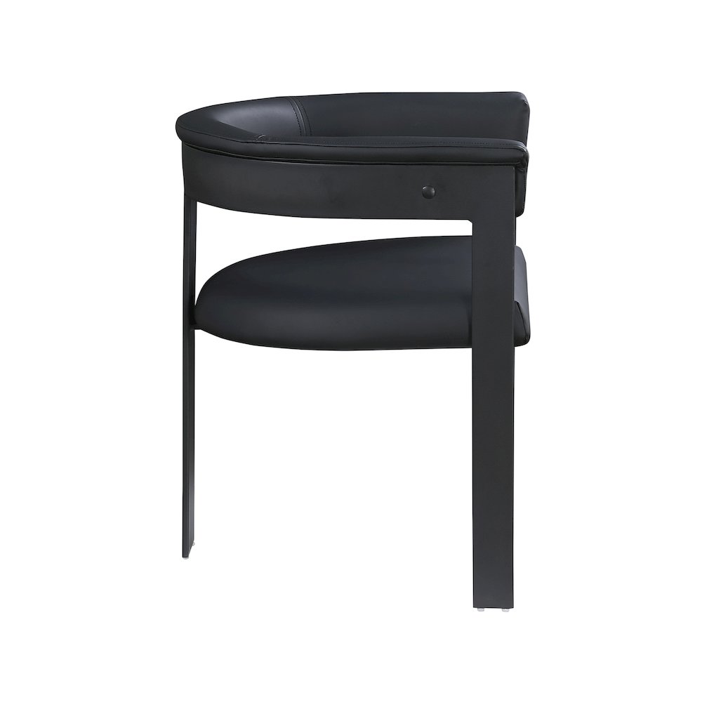 Romeo Black Vegan Leather Dining Chair, Set of 2. Picture 4