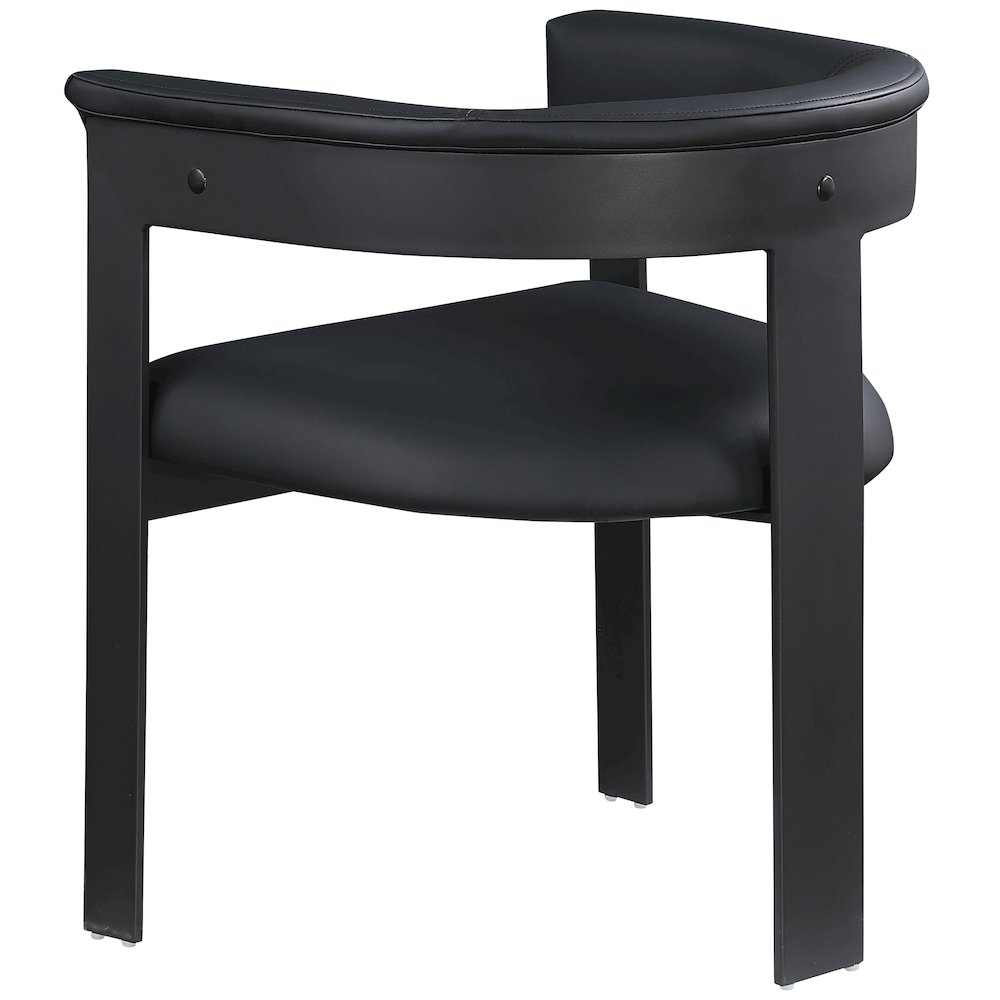 Romeo Black Vegan Leather Dining Chair, Set of 2. Picture 5