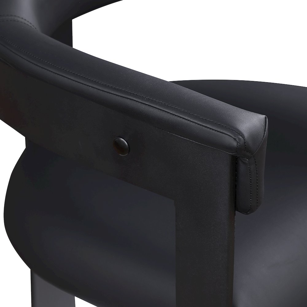 Romeo Black Vegan Leather Dining Chair, Set of 2. Picture 6